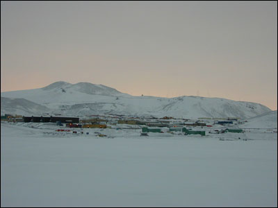 McMurdo Station viewed from the sea ice