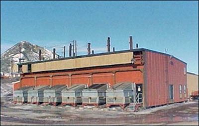 Power plant showing radiators