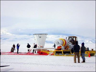 The telescope which will ride on top of the balloon