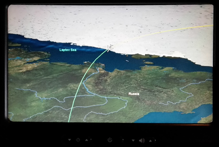 Screen map on the airplane
