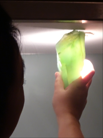 Jade in front of light