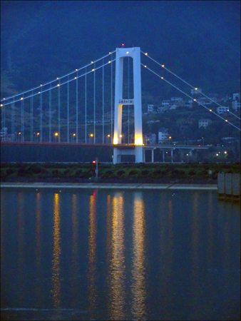 Xiling Yangtze Bridge from the Three Gorges Dam