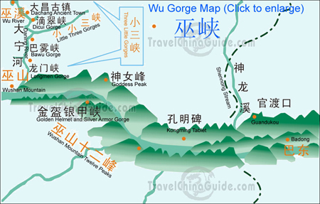 Map of Wu Gorge