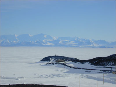 Hut Point and Royal Society Mountains