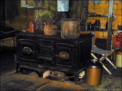 Iron stove in Cape Royds hut