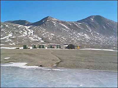 Lake Fryxell camp and lake