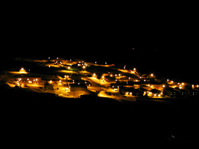 McMurdo Station at night