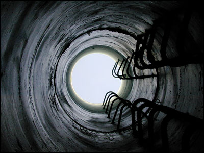 Looking up from the Observation tube