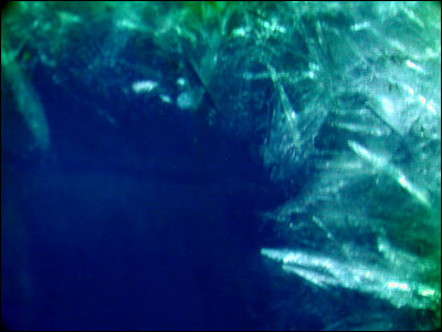 Ice crystals on the windows of the observation tube