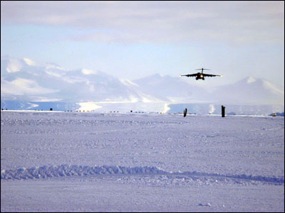 C-17 landing on the Ice Runway