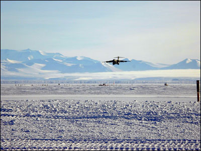 C-17 landing on the Ice Runway