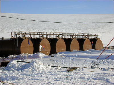 Fuel tanks at Marble Point