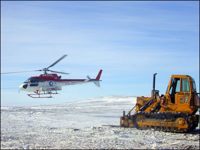 Helicopter at Marble Point