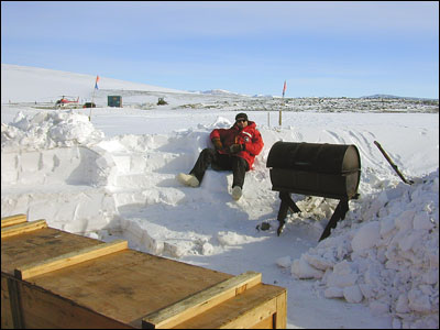 Barbecue area at Marble Point