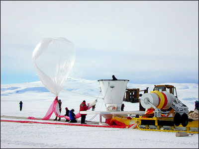 Inflating the small balloon