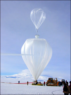 Both balloons with the telescope