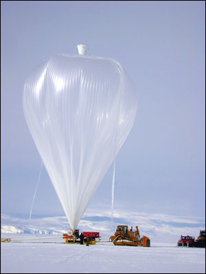 The telescope on top of the big balloon