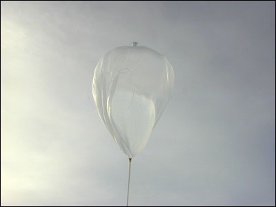 The balloon being released